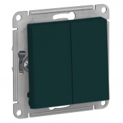 Двухклавишный переключатель 10А SE AtlasDesign, изумруд