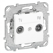 Розетка телевизионная  TV-FM простая SE Unica, белый