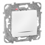 Переключатель промежуточный  с подсветкой SE Unica, белый