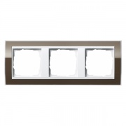 Рамка 3-ая Gira Event Clear Коричневый цвет вставки Белый глянцевый