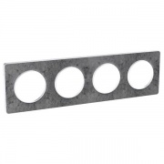 Рамка Odace 4 поста морской камень (белая вставка)