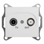 TV-SAT розетка оконечная 1DB механизм SE Glossa, белый
