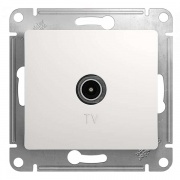 TV розетка простая механизм SE Glossa, белый