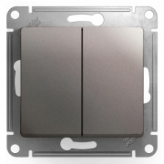Двухклавишный переключатель 10AX механизм SE Glossa, платина