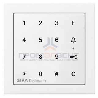 Цифровой кодовый замок Gira F100 глянцевый белый
