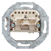 Мех-зм 2-ной комп. розетки на одну линию 2хRJ11/RJ45 (8/8) Cat.3 c "лапками"