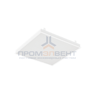 Светодиодный светильник "ВАРТОН" грильято подвесной 588*588*50мм 27 ВТ 2700К с планками для подвеса С РАМКОЙ с функцией аварийного освещения