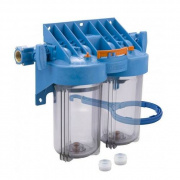 Фильтр магистральный 10"BB ДЖИЛЕКС 1MC10Т2 - 1" (ВР/ВР торцевое, 2 прозрачных колбы)