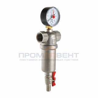 Фильтр тонкой очистки промывной VALTEC VT.389 - 1/2" (ВР/ВР, 250/1000 мкм, PN16, 110°C, манометр)