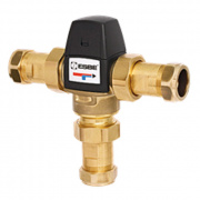 Клапан термостатический смесительный ESBE VTA523 - CPF28мм (компрессионное подключение, с переходником НР 1", Tmax. 95°C, точка переключения 20-43°C)