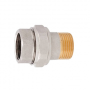 Сгон прямой ITAP 161 - 1" (ВР/НР, латунь никелированная, с уплотнительным кольком)