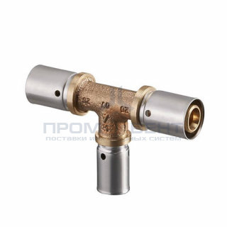 Тройник переходной Oventrop Cofit P - 26x3.0 x 20x2.5 x 26x3.0 (прессовой, бронза)