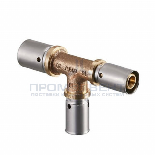 Тройник переходной Oventrop Cofit P - 32x3.0 x 20x2.5 x 26x3.0 (прессовой, бронза)