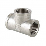 Тройник резьбовой VALTEC VTr.130 - 1/2" (ВР/ВР/ВР, латунь никелированная)