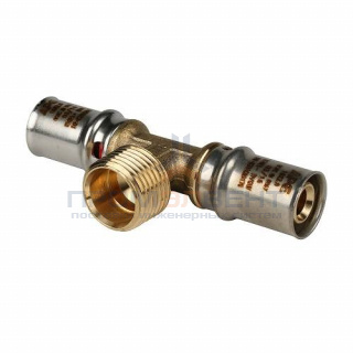 Тройник с переходом на наружную резьбу STOUT - 20 x 1/2" (прессовой, для металлопласт.труб)