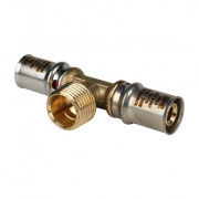 Тройник с переходом на наружную резьбу STOUT - 26 x 3/4" (прессовой, для металлопласт.труб)