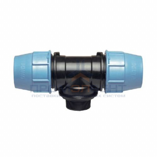 Тройник с переходом на наружную резьбу UNIDELTA 1010 - 50 x 1"1/4 (винтовой, для труб ПНД)