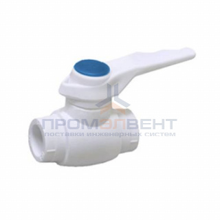 Кран шаровой Fusitek - 32 (Пайка/Пайка, ручка-рычаг белая с синей меткой)