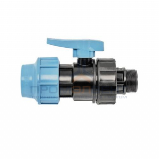 Кран шаровой с переходом на наружную резьбу UNIDELTA 1072 - 32 x 1" (винтовой, для труб ПНД)