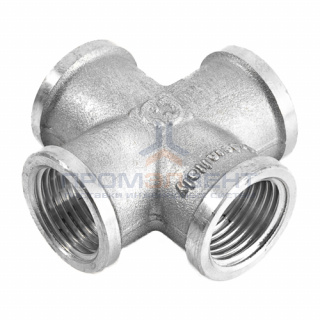 Крестовина латунная резьбовая равнопроходная STOUT (ВР) - 2" (никелированная)