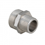 Ниппель латунный резьбовой переходной STOUT - 3/8" x 1/4" (никелированный)