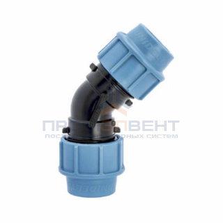 Отвод 45° UNIDELTA 1018 - 25 (винтовой, для труб ПНД)