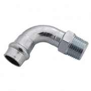 Отвод 90° Conex Banninger PC 4001G - 42 x 1"1/2 (оцинкованная сталь)