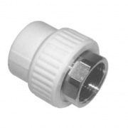 Переход на внутреннюю резьбу под ключ KALDE - 90 x 3" (для полипропиленовых труб, цвет белый)