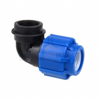 Переход на внутреннюю резьбу угловой Политэк - 40 x 1"1/4 (винтовой, для труб ПНД)