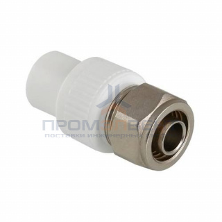 Переход на зажимное соединение VALTEC VTp.710 - 20 x 16x2.0 (для полипропиленовых труб, цвет белый)