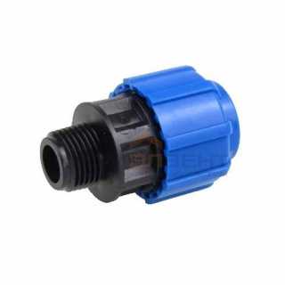 Переход на наружную резьбу Политэк - 25 x 3/4" (винтовой, для труб ПНД)