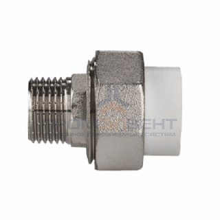 Переход на наружную резьбу разъемный KALDE ECO - 25 x 1/2" (для полипропиленовых труб, цвет белый)