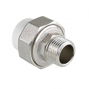 Переход на наружную резьбу разъемный VALTEC VTp.761 - 20 x 1" (для полипропиленовых труб, белый)