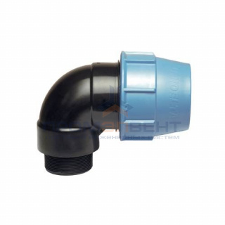 Переход на наружную резьбу угловой UNIDELTA 1008 - 75 x 3" (для труб ПНД, резьба пластиковая)