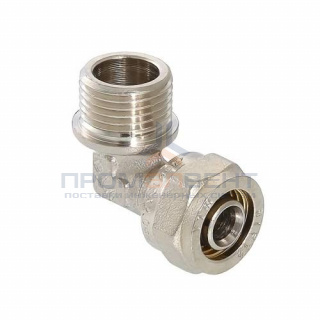 Переход на наружную резьбу угловой VALTEC VTm.353 - 26 x 3/4" (винтовой, для металлопласт.труб)