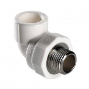 Переход на наружную резьбу угловой VALTEC VTp.753 - 25 x 3/4" (для полипропиленовых труб, белый)