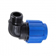 Переход на наружную резьбу угловой Политэк - 25 x 3/4" (винтовой, для труб ПНД)