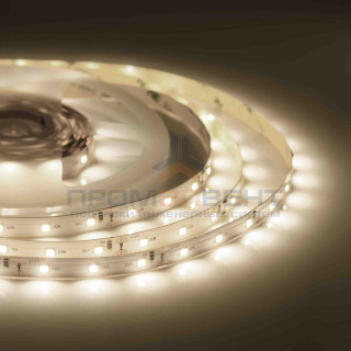 00-120 Светодиодная лента, 12В, 8Вт/м, smd2835, 60д/м, IP20, 800Лм/м, ширина подложки 8мм, 5м, теплый белый
