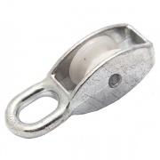 Блок для троса одинарный 15мм нейлоновый шкив (трос 5мм) оцинкованный