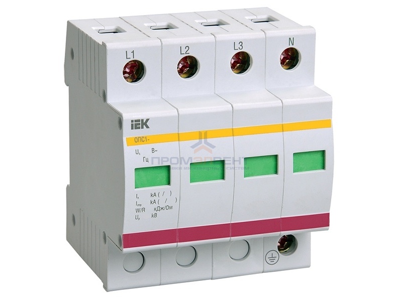 УЗИП Ограничитель импульсных перенапряжений ОПС1-B 4Р In30kA Un400B Im60kA ИЭК