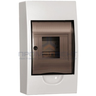 Бокс ЩРН-П-4 на 4 модуля навесной пластиковый с прозрачной дверкой IP40 ИЭК