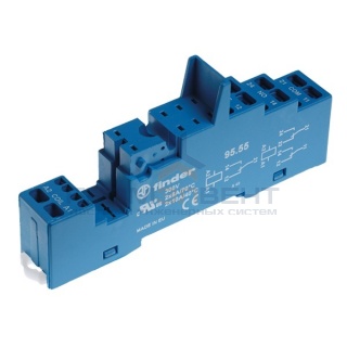 Розетка Finder 95.55 с безвинтовыми клеммами для реле 40.51,40.52,40.61,44 (с зажимной клетью)